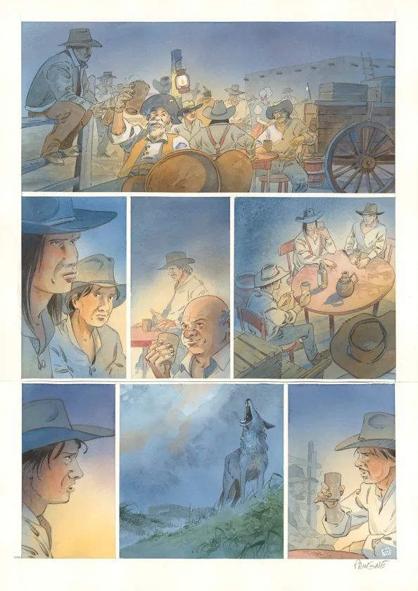 Colored original page, Cheyenne, Patrick Prugne
