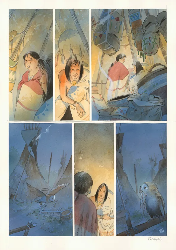 Colored original page, Cheyenne, Patrick Prugne
