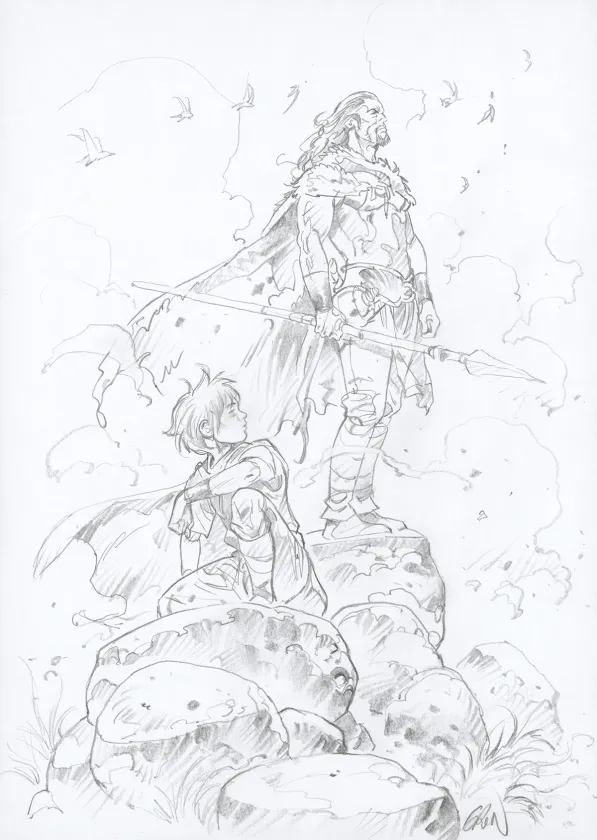 Illustration noir et blanc, Les Hautes Herbes,  Grun