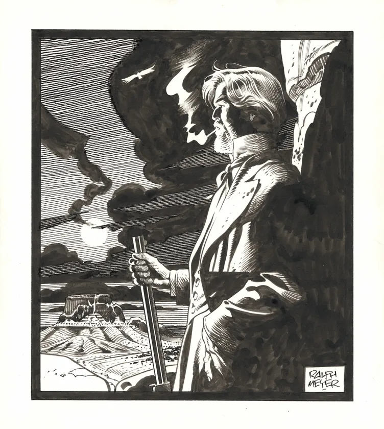Illustration noir et blanc, Undertaker, Ralph Meyer