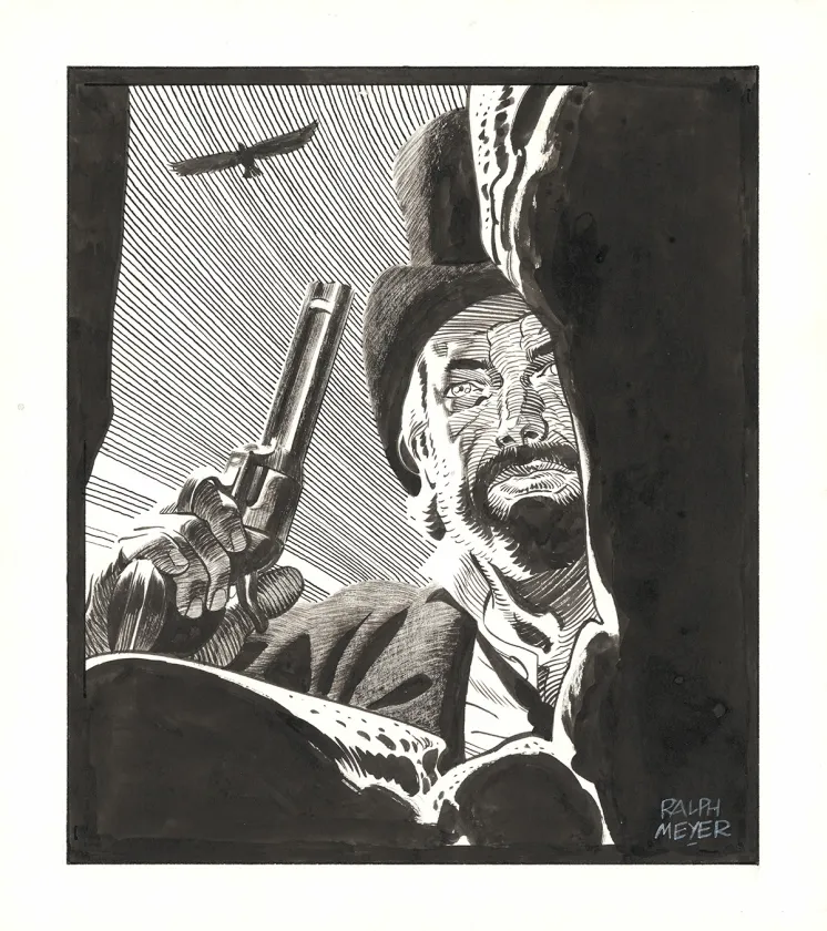 Illustration noir et blanc, Undertaker, Ralph Meyer