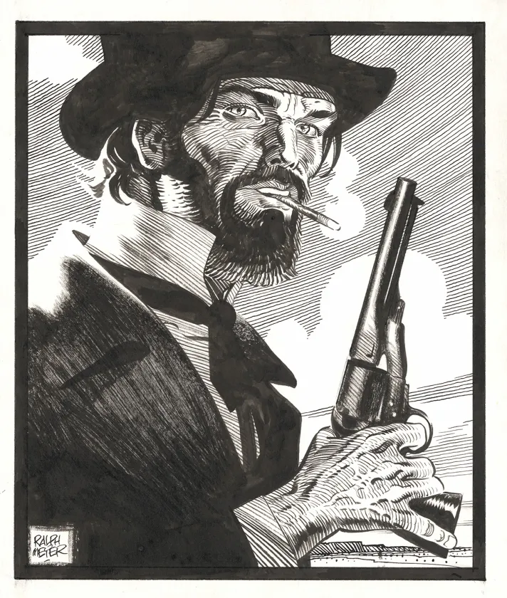 Black and white illustration, Undertaker, Ralph Meyer