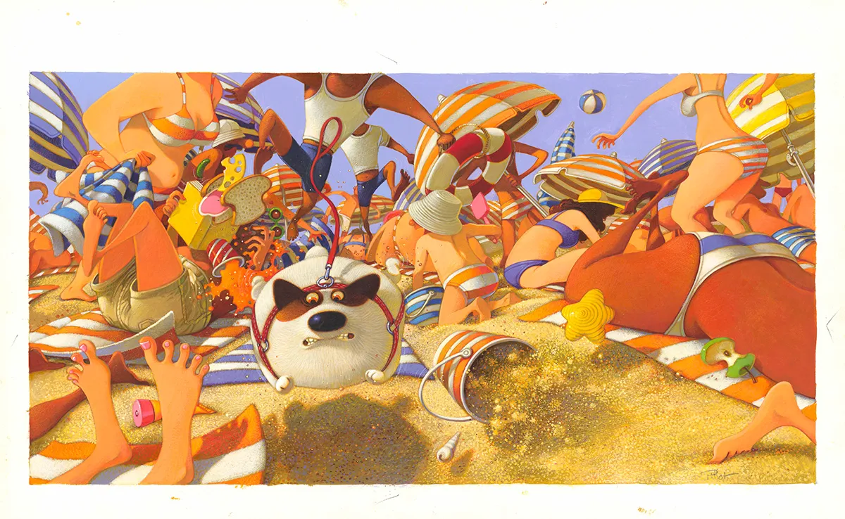 Illustration couleur, Edmond, Edmond à la plage (T.4), Frédéric Pillot