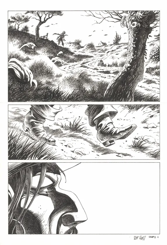 Planche noir et blanc, Kernok le pirate,  Riff Reb's