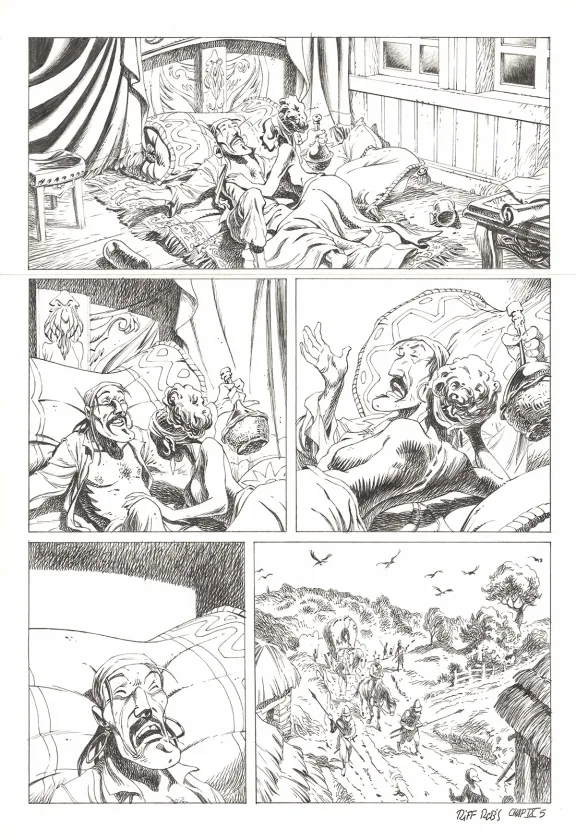 Planche noir et blanc, Kernok le pirate,  Riff Reb's