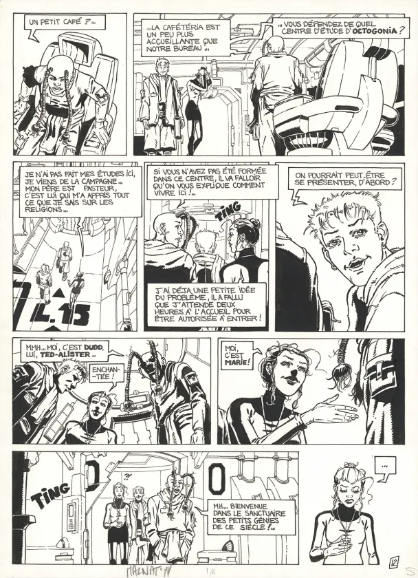 Planche noir et blanc, L'Ancêtre programmé, Le temps de l'éveil (T.1), Loïc Malnati