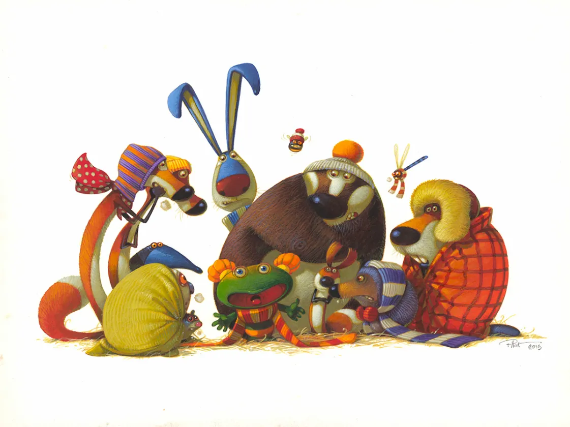 Illustration couleur, Lulu Vroumette, Lulu et le château des Quatre Saisons, Frédéric Pillot