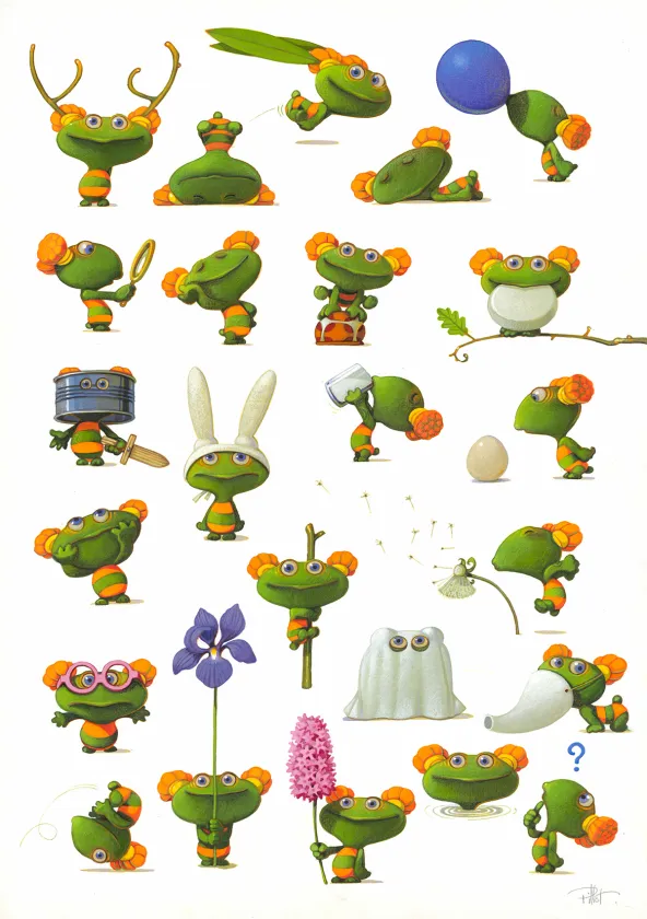 Illustration couleur, Lulu Vroumette, L'Abécédaire Lulu Vroumette, Frédéric Pillot