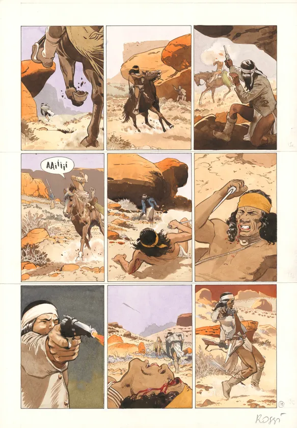 Colored original page, Comanche Trail, Christian Rossi