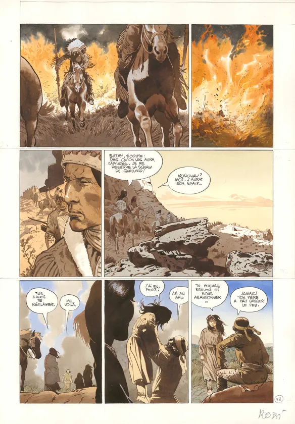 Colored original page, Comanche Trail, Christian Rossi