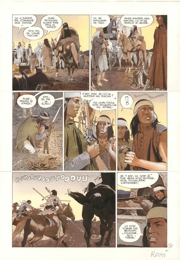 Colored original page, Comanche Trail, Christian Rossi