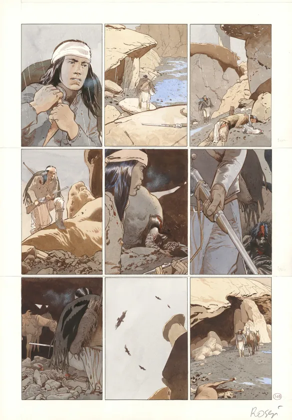 Colored original page, Comanche Trail, Christian Rossi