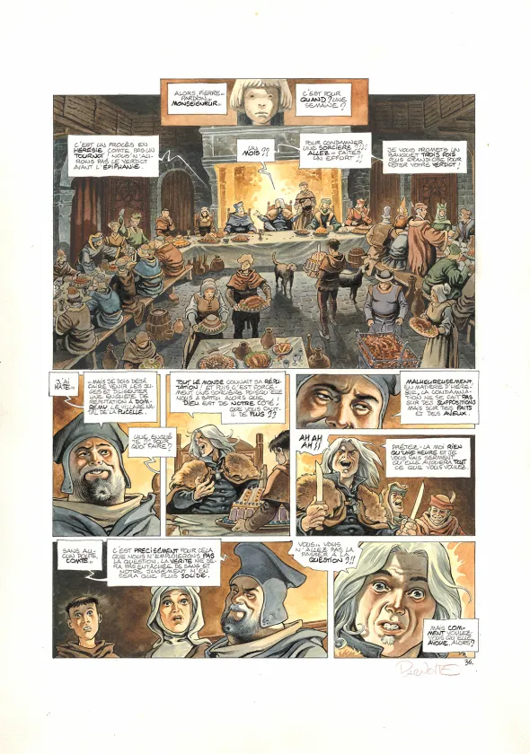 Colored original page, Cauchon... Ou l'homme qui tua Jeanne d'Arc, Joël Parnotte