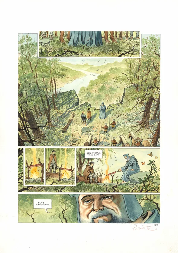 Colored original page, Cauchon... Ou l'homme qui tua Jeanne d'Arc, Joël Parnotte