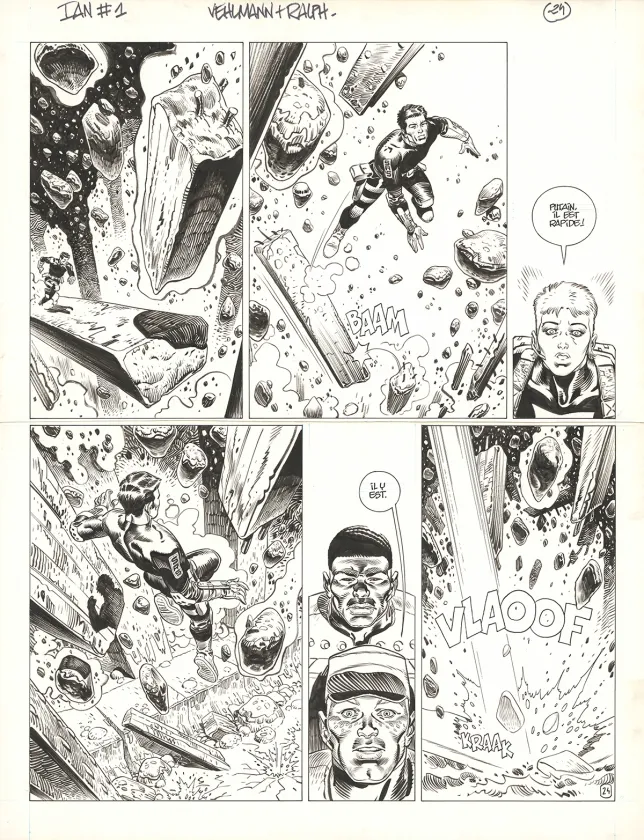 Planche noir et blanc, IAN, Un singe électrique (T.1), Ralph Meyer
