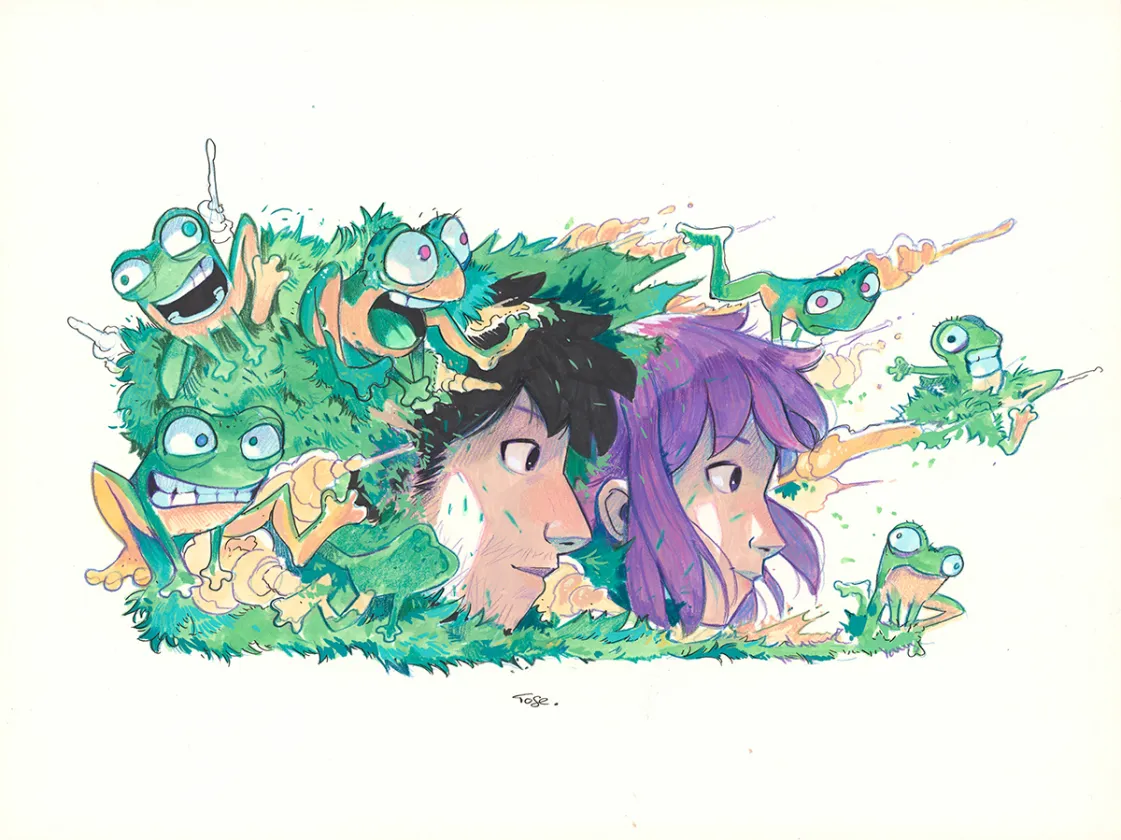 Colored illustration, Maison Croa Croa, Davide Tosello