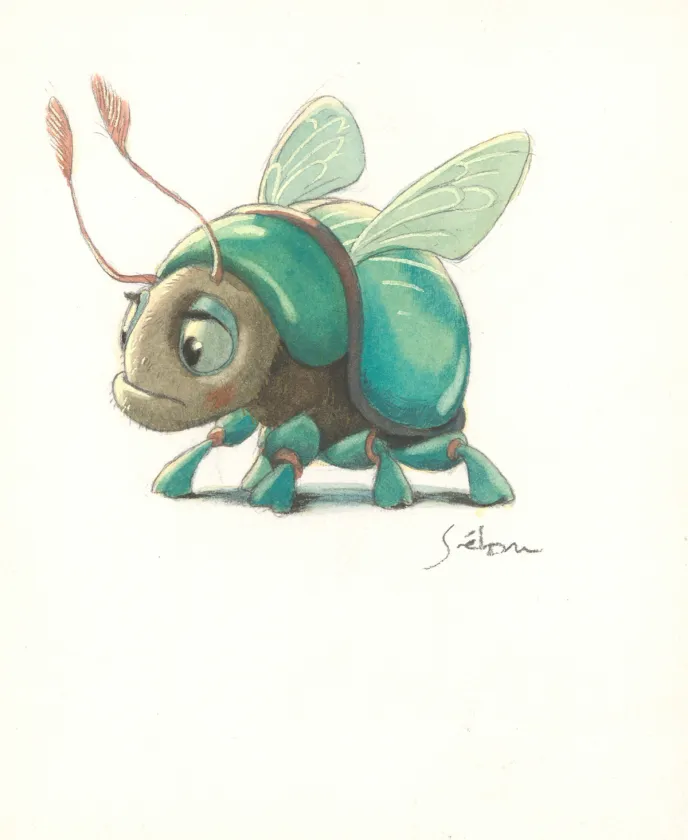 Colored illustration, À la découverte des humains, Quentin Gréban