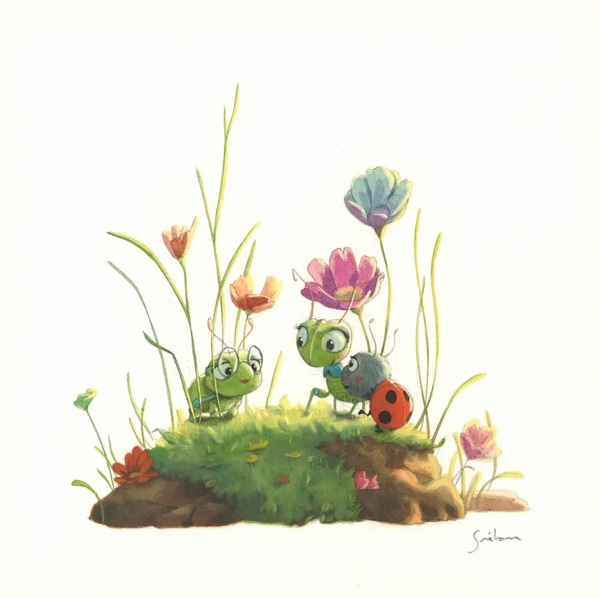 Colored illustration, À la découverte des humains, Quentin Gréban