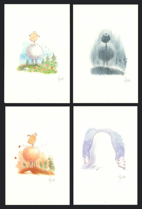 Illustration couleur, Edmond gros mouton, Vincent Mallié