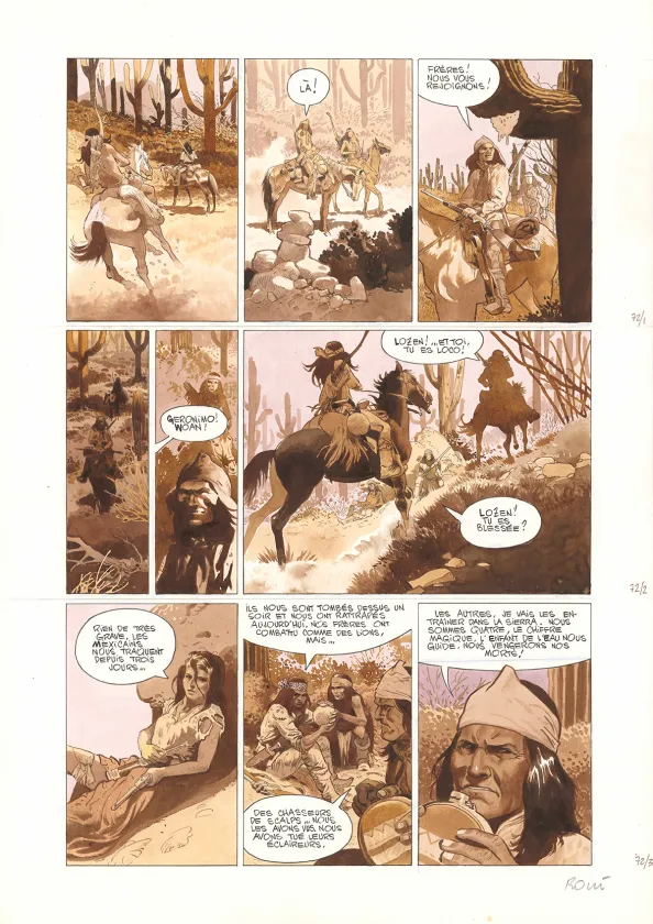 Colored original page, Golden West, Christian Rossi