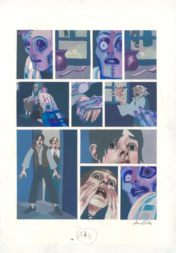 Planche couleur, Frankenstein, David Sala