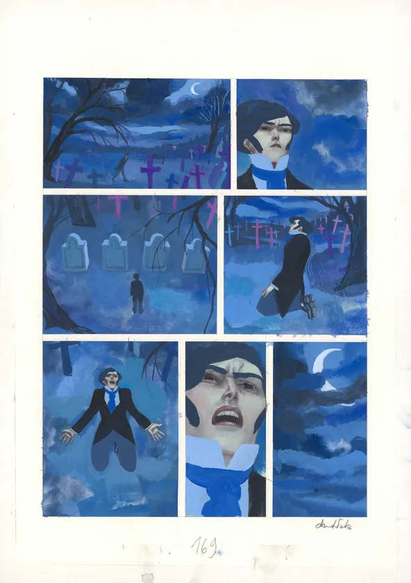 Colored original page, Frankenstein, David Sala