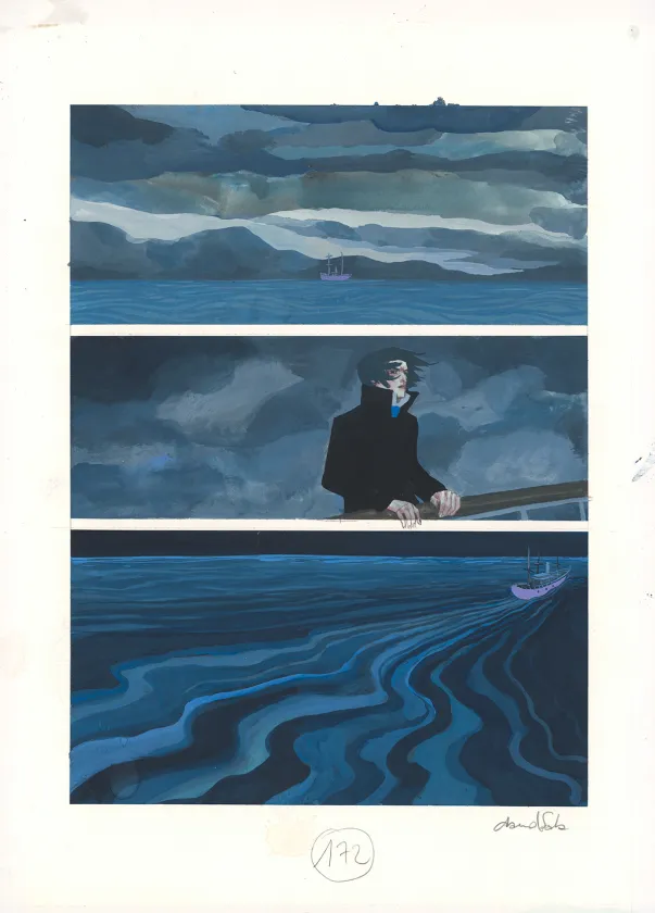Colored original page, Frankenstein, David Sala