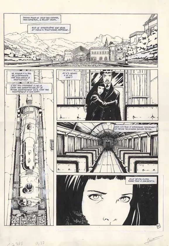 Black and white original page, Marie des Loups, La garde Rouge (T.1), Régis Penet