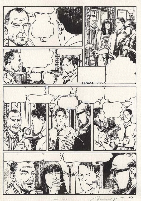 Planche noir et blanc, Nestor Burma, La nuit de Saint-Germain des Près (T.6), Emmanuel Moynot