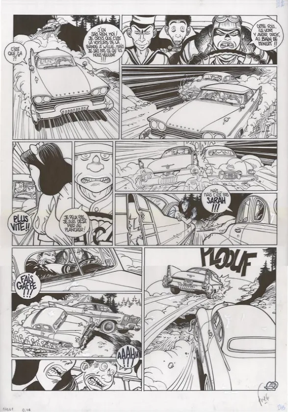 Black and white original page, Le Poisson-clown, Christina (T.2), Fred Simon