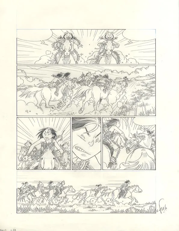 Planche noir et blanc, Popotka le petit sioux, Mahto (T.3), Fred Simon
