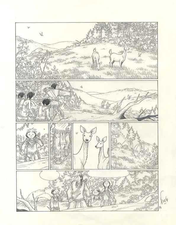 Planche noir et blanc, Popotka le petit sioux, Mahto (T.3), Fred Simon