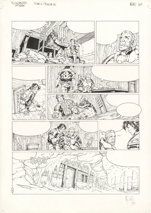 Planche noir et blanc, Kookaburra Universe, Le secret du sniper (T.1), Nicolas Mitric