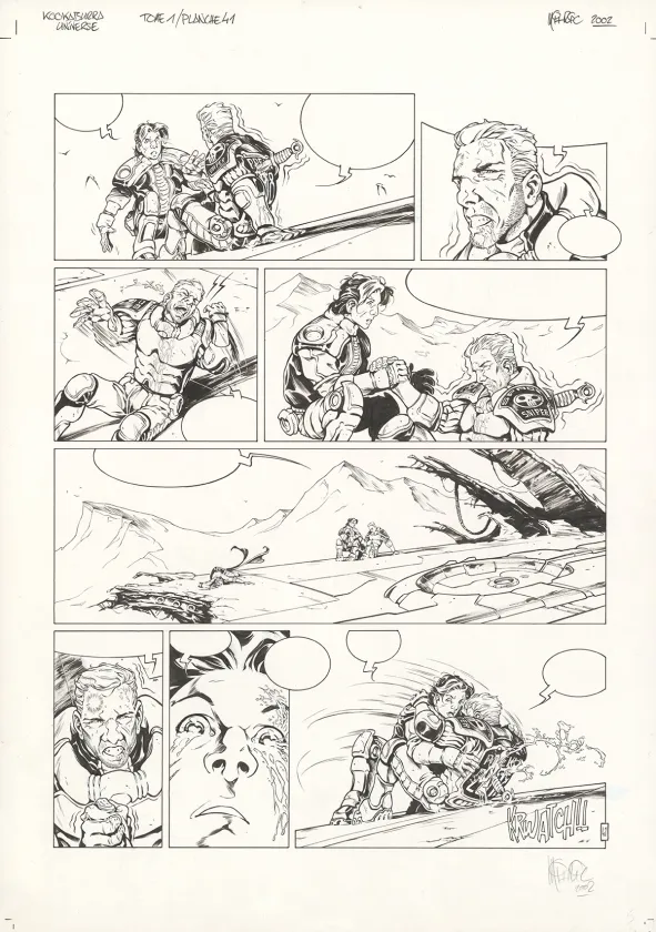 Black and white original page, Kookaburra Universe, Le secret du sniper (T.1), Nicolas Mitric
