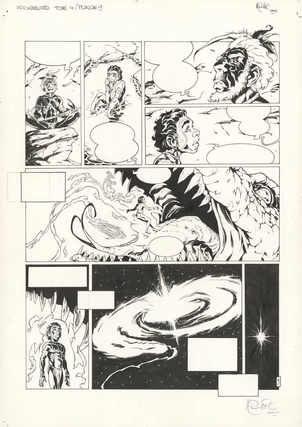 Planche noir et blanc, Kookaburra, Système Ragnarok (T.4), Nicolas Mitric