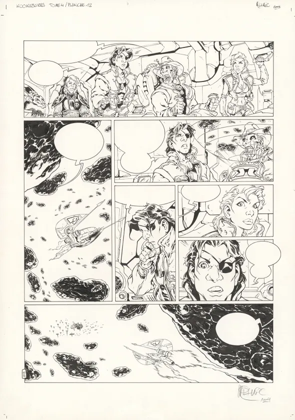 Planche noir et blanc, Kookaburra, Système Ragnarok (T.4), Nicolas Mitric