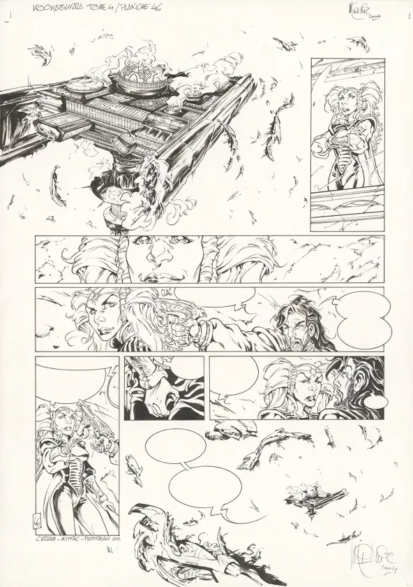 Black and white original page, Kookaburra, Système Ragnarok (T.4), Nicolas Mitric
