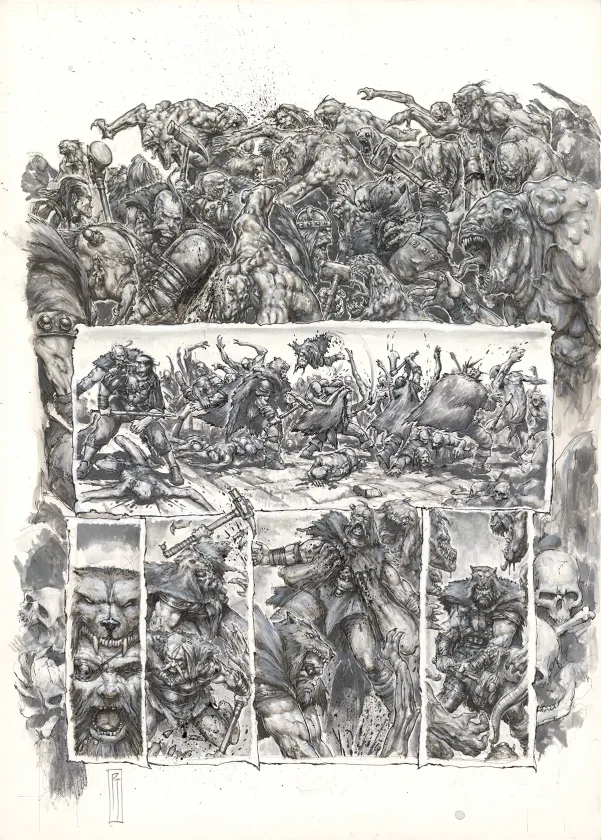 Black and white original page, Paul Jeacock