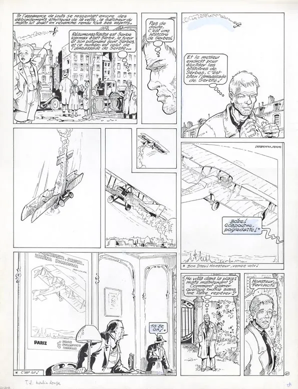 Black and white original page, Louis la Guigne, Moulin Rouge (T.2), Jean-Paul Dethorey