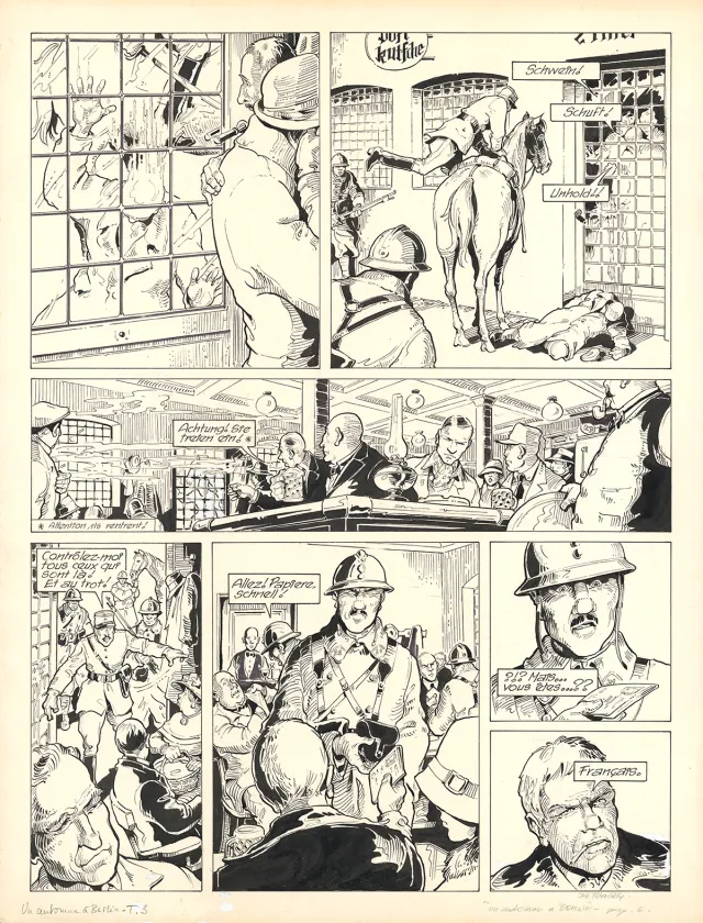 Planche noir et blanc, Louis la Guigne, Un automne à Berlin (T.3), Jean-Paul Dethorey