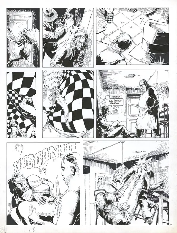 Planche noir et blanc, Louis la Guigne, L'escouade pourpre (T.5), Jean-Paul Dethorey
