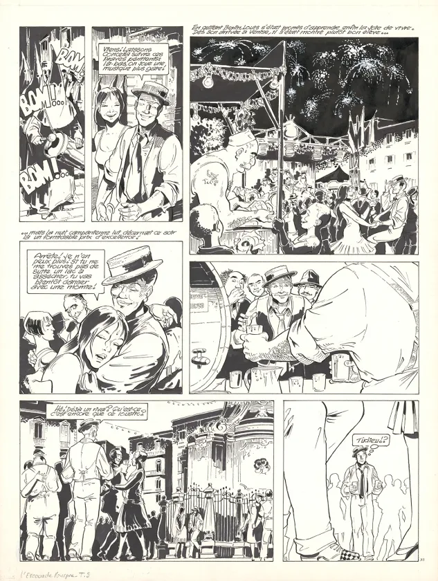 Planche noir et blanc, Louis la Guigne, L'escouade pourpre (T.5), Jean-Paul Dethorey