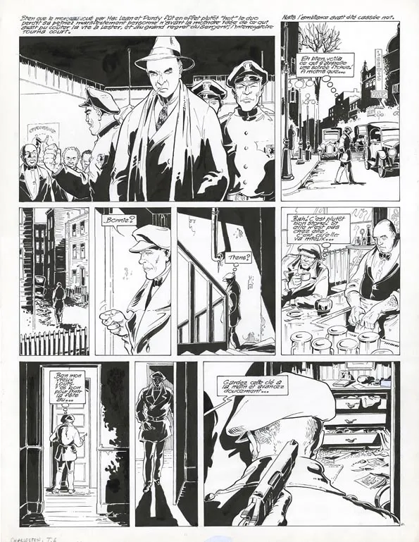 Planche noir et blanc, Louis la Guigne, Charleston (T.6), Jean-Paul Dethorey