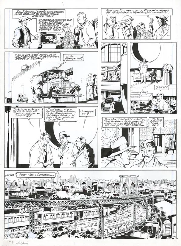 Planche noir et blanc, Louis la Guigne, Les vagabonds (T.7), Jean-Paul Dethorey
