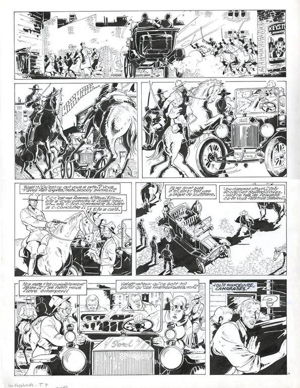 Black and white original page, Louis la Guigne, Les vagabonds (T.7), Jean-Paul Dethorey