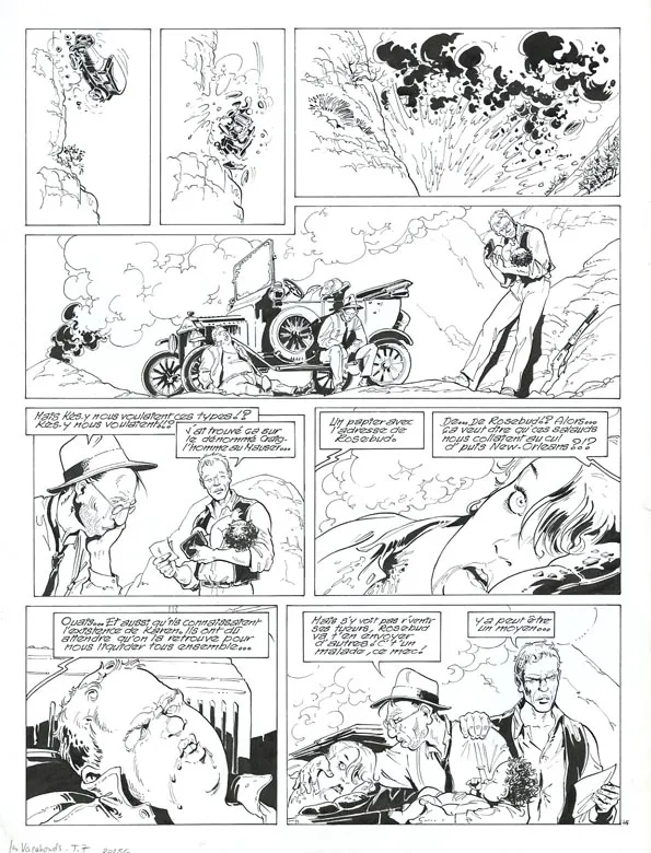 Black and white original page, Louis la Guigne, Les vagabonds (T.7), Jean-Paul Dethorey