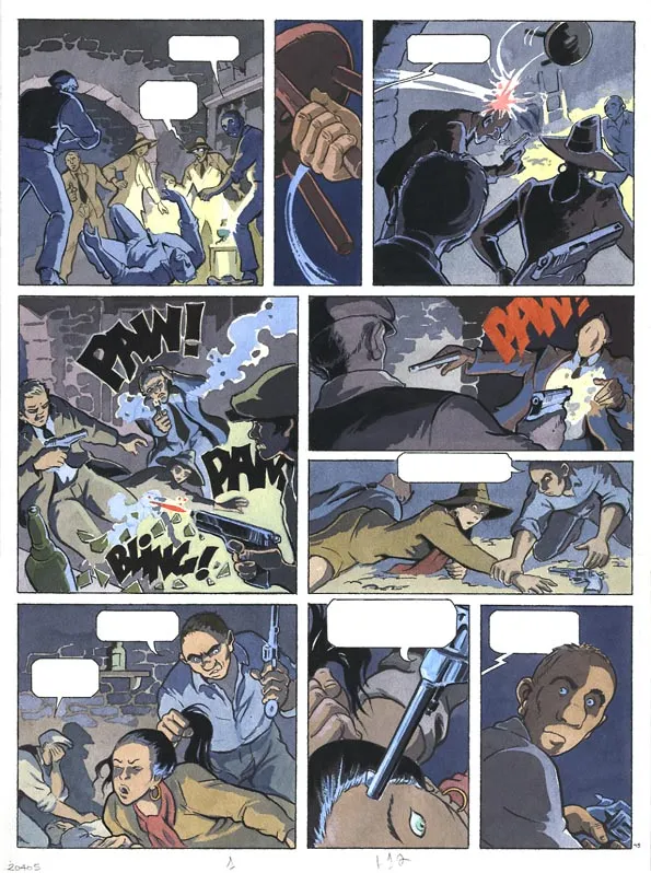 Colored original page, Louis la Guigne, Les parias (T.12), Jean-Paul Dethorey
