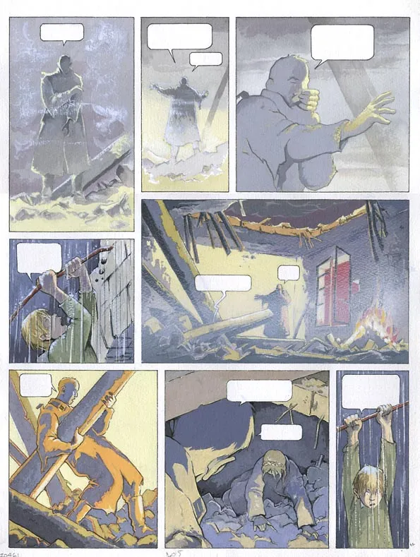 Colored original page, L'oiseau noir, Jean-Paul Dethorey