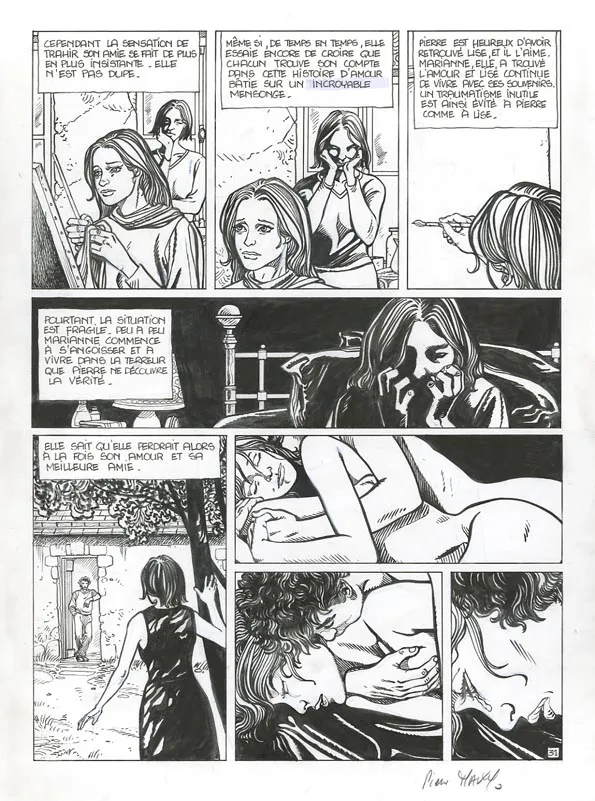Black and white original page, L'Histoire de chaque jour, Pierre est parfois triste (T.2), Pierre Makyo