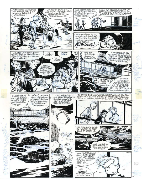 Planche noir et blanc, Spirou et Fantasio, Spirou à Tokyo (T.49), José Luis Munuera